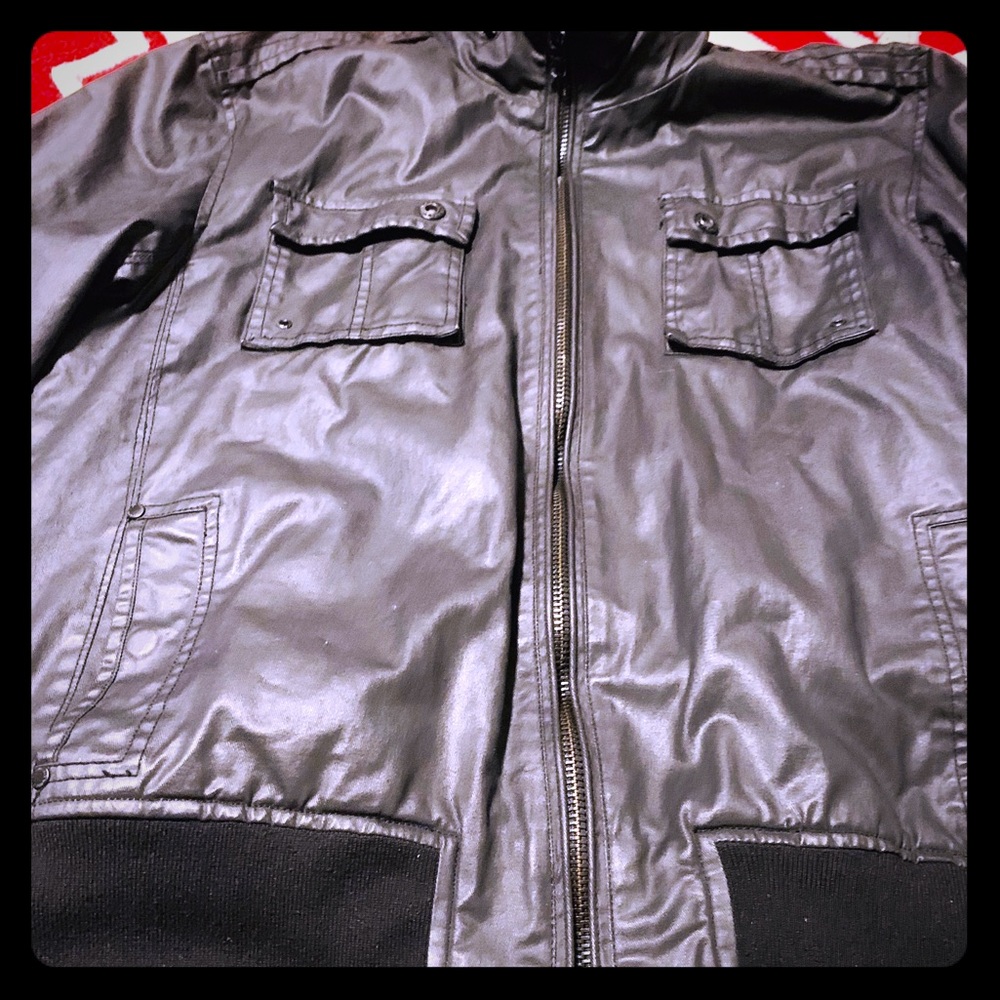 A handsome man’s biker style jacket.